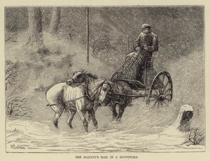 La posta di Sua Maestà in una tempesta di neve