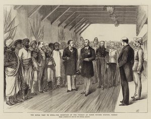 La visita reale in India, la ricezione del viceré alla stazione di Boree Bunder, Bombay da William Ralston
