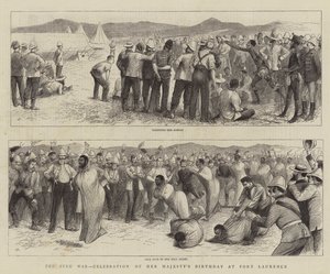 La guerra Zulu, celebrazione del compleanno di Sua Maestà a Fort Laurence da William Ralston