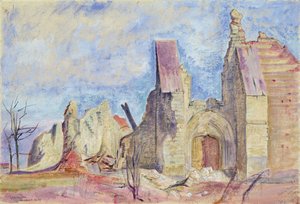 La facciata ovest, Chiesa di Marchelepot da William Rothenstein