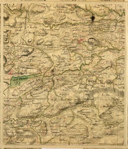 Mappa di Roy della Scozia meridionale, contenente Loch Whinnoch da William Roy