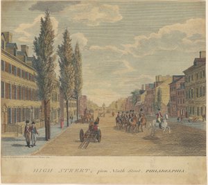 High Street, da Ninth Street, Philadelphia da William Russell Birch