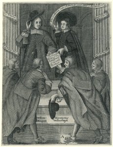 Presentazione di una petizione al segretario di stato inglese, ca. 1654