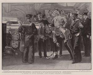 Una lezione di artiglieria navale, le Guardie della Vita visitano una nave da guerra da William Small