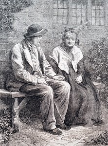 Una coppia anziana. Di William Small (1843-1929) un illustratore inglese. 1880 (incisione)