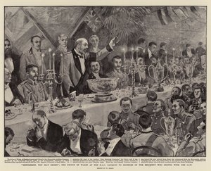 Signori, potete fumare, il Principe di Galles al banchetto HAC per i membri del reggimento che hanno servito con il CIV