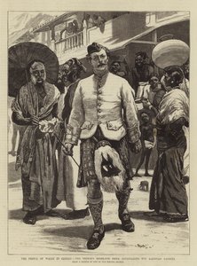 Il Principe di Galles a Ceylon, il pifferaio delle Highland del Principe che stupisce i nativi di Kandyan da William Small
