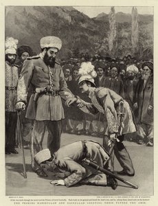 I principi Habibullah e Nasrullah salutano il loro padre l