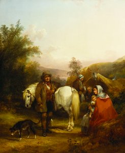 Un accampamento di zingari in una radura in un paesaggio boscoso da William Snr. Shayer