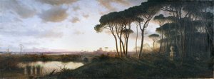 Castello di Ostia visto dalla pineta di Castel Fusano, 1881