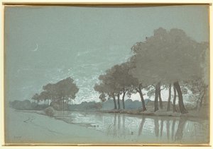 Disegno, Scena di canale vicino a Bruges, Belgio, 1875-80 da William Stanley Haseltine