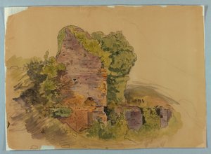 Base della torre, schizzo di rovine nella foresta da William Stanley Haseltine