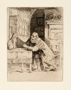 Montaigne e il gatto. Illustrazione di Izaak Walton e Charles Cotton tratta da The Compleat Agler da William Strang