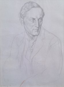 Ritratto di Sir Henry John Newbolt (1862-1938) poeta da William Strang
