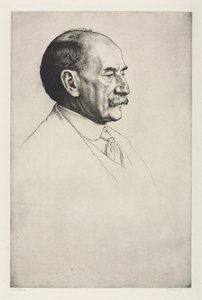 Thomas Hardy, di profilo a destra, 1910 da William Strang