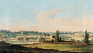 Veduta di un ponte sul fiume Schuylkill da William Strickland