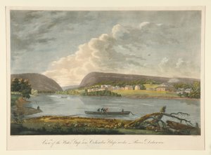 Veduta del Water Gap e della Columbia Glass Workshop da William Strickland