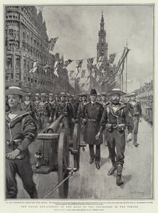 Il distaccamento navale alla testa della processione nello Strand da William T. Maud