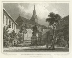 Monumento di Guttenberg a Magonza da William Tombleson