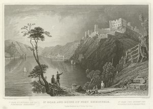 San Goar e le rovine del Forte Rheinfels da William Tombleson
