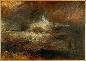 Mare tempestoso con relitto in fiamme da Joseph Mallord William Turner