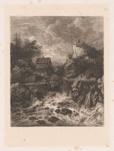 Paesaggio con cascata