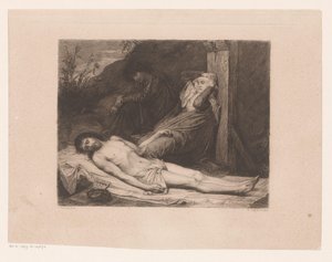 Maria e Giovanni Battista piangono sul corpo di Cristo da William Unger