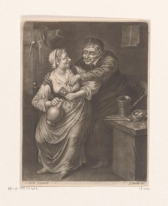 Interno di una locanda con uomo e donna che bevono da William Vincent