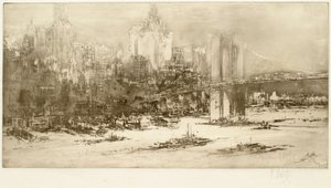 Ponte di Brooklyn, New York (grande tavola) da William Walcot