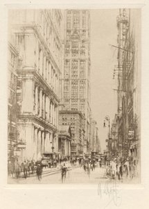 Lower Broadway, centro di New York da William Walcot