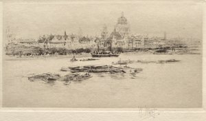 Il Tamigi da Waterloo - Veduta verso la cattedrale di San Paolo da William Walcot