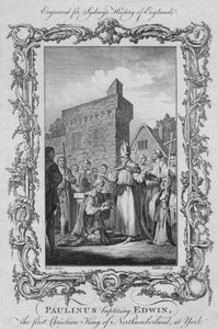 Paolino battezza Edwin, il primo re cristiano di Northumberland, a York, 1773 da William Walker
