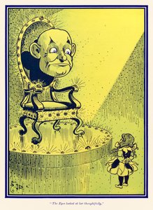 "Gli occhi la guardarono pensierosi." da "Il meraviglioso mago di Oz" di L. Frank Baum da William Wallace Denslow