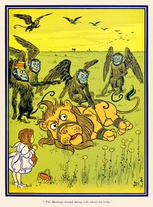 "Le scimmie avvolsero molte spire intorno al suo corpo." da "Il meraviglioso mago di Oz" di L. Frank Baum