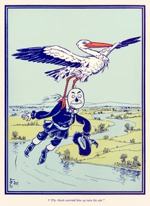 "La cicogna lo portò in aria." da "Il meraviglioso mago di Oz" di L. Frank Baum