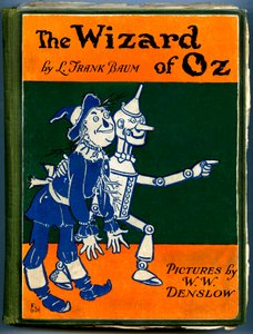 Il Meraviglioso Mago di Oz - Il Mago di Oz: copertina di una vecchia edizione (tra il 1905 e il 1920) illustrata da Denslow, William Wallace del libro di Frank Baum - lo spaventapasseri e l