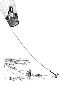Il meraviglioso mago di Oz - Il mago di Oz: disegno di Denslow, William Wallace per la prima edizione del 1900 del libro di Frank Baum - Il mago vola nel cesto di un pallone