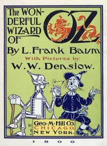 Pagina del titolo da Il meraviglioso mago di Oz di Lyman Frank Baum (1856 - 1919) pub. 1900
