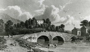 Greta Hall e il ponte di Keswick, inciso da E. Francis, 1842 da William Westall