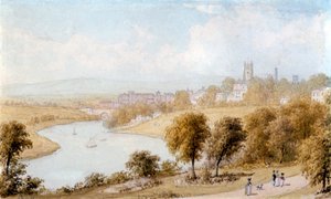 Fiume Dee e Chiesa di San Giovanni da William Westall