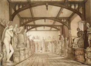 La Galleria delle Sculture nelle Examination Schools, Oxford, 1813 da William Westall