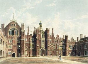 Vista del Quadrilatero a Hampton Court Palace dal 