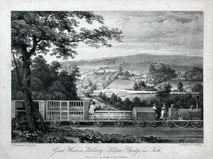 Great Western Railway, Kelston Bridge vicino a Bath, c.1835-40 da William Weston Young