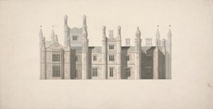 Elevazione di un progetto proposto per i collegi di Cambridge da William Wilkins