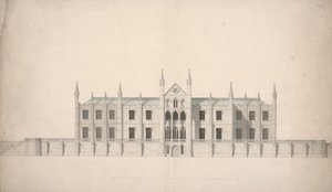 Elevazione di un progetto proposto per i collegi di Cambridge da William Wilkins