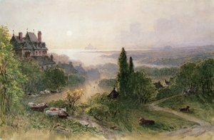 Paesaggio con una grande casa