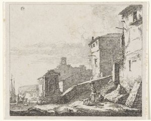 Veduta di un villaggio su un porto da William Young Ottley (possibly)