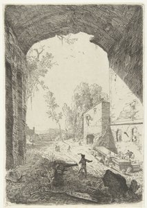 Osteria presso la Grotta della Ninfa Egeria da William Young Ottley