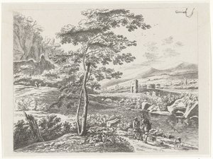 Paesaggio con un pellegrino e un pastore da William Young Ottley