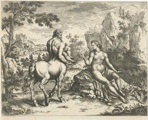 Ocyrhoë predice il destino di Chirone e Asclepio da William Young Ottley
